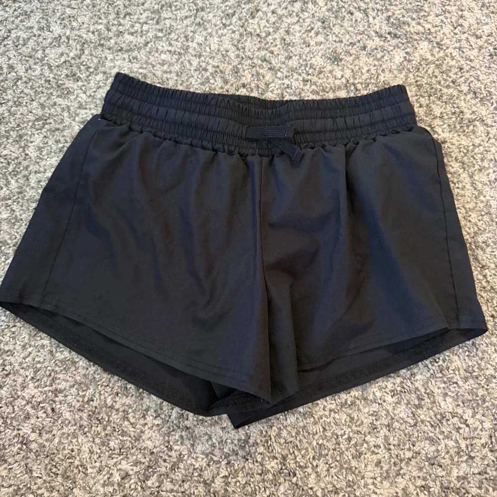 Abercrombie Kids Black Active Athletic Running Shorts with Liner Size 13/14